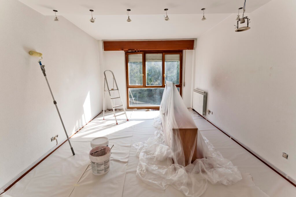 Résultat rénovation peinture intérieure complète maison ancienne Armentières Nord avant après murs lisses finition satiné artisan PDN Renov 59280